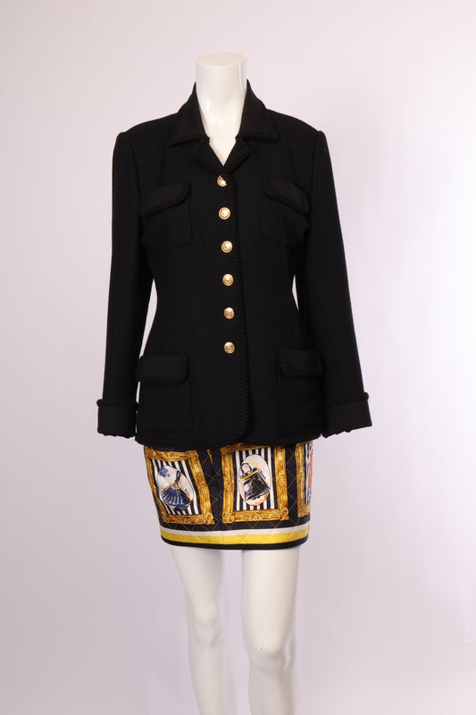 Elegante preloved Kombination von Spiegelburg – Bouclé-Jacke &Minirock – Größe XS