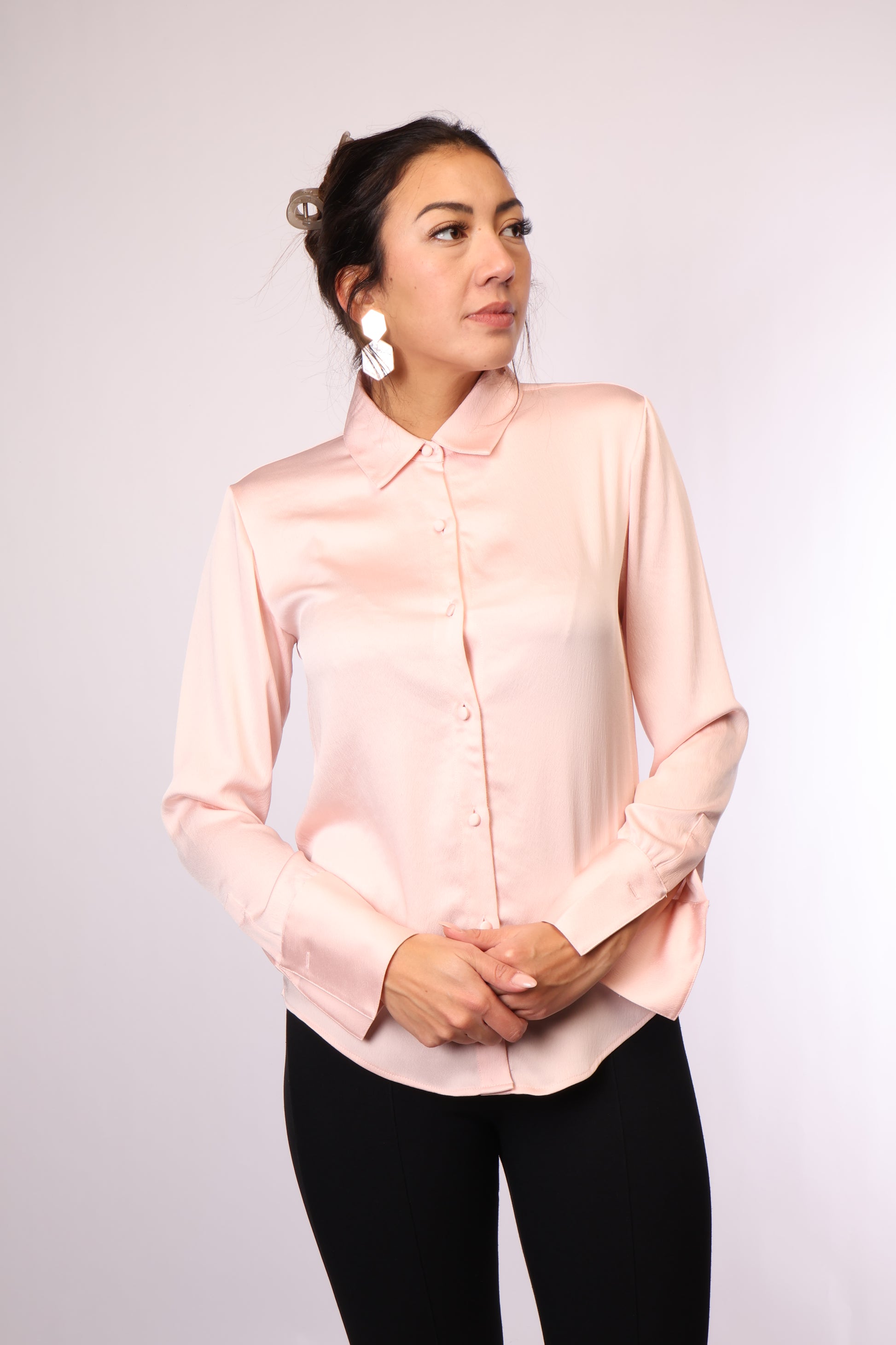Preloved Alexander Wang Langarm-Bluse in Rosa – Perfekt für den Business-Look