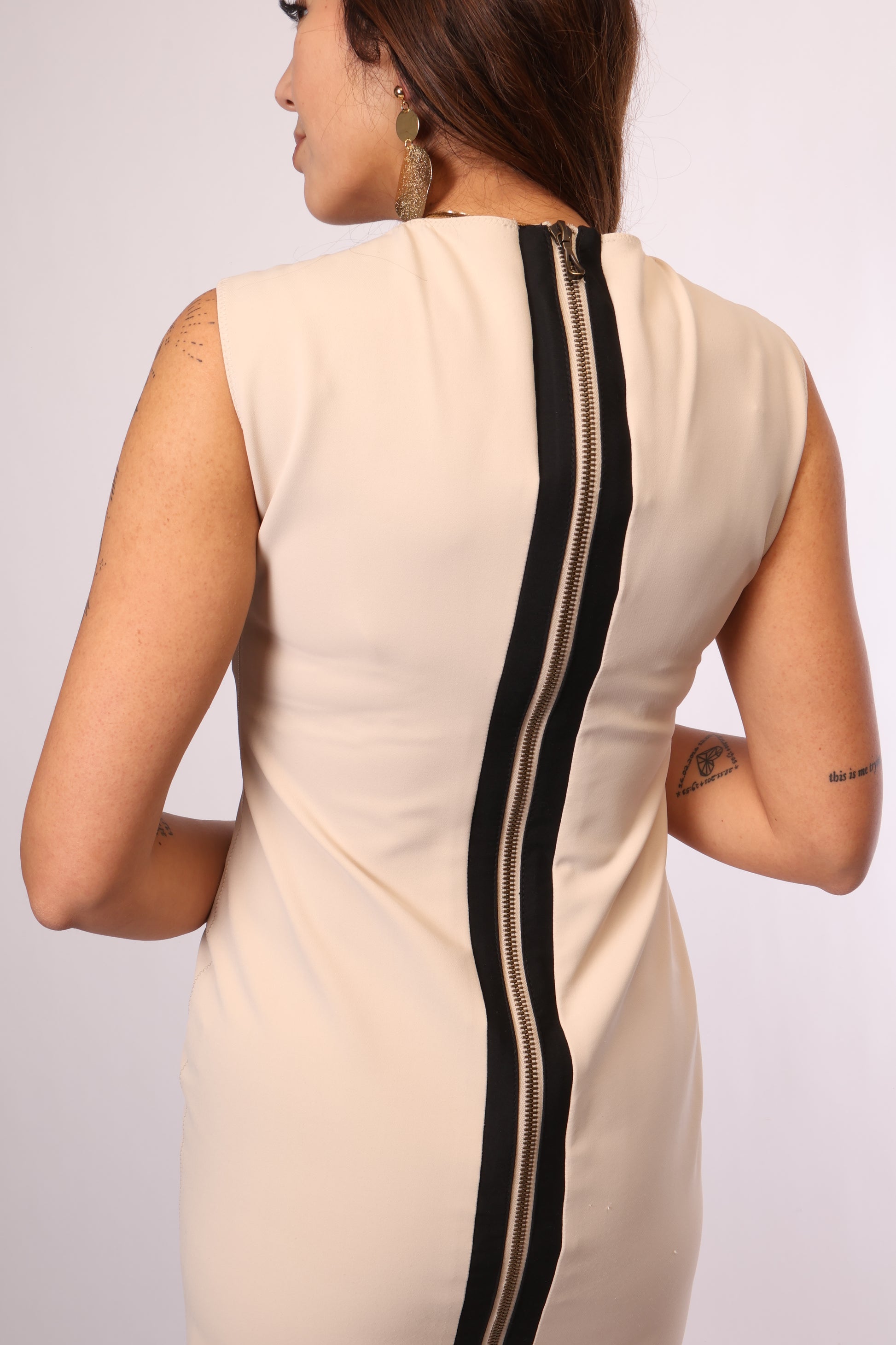 Preloved Lanvin Midikleid in Beige – Größe 36 (S)