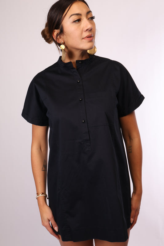 Preloved Longbluse von A.P.C. – Größe 38 (M) | Dunkelblau | 98% Cotton, 2% Elastan