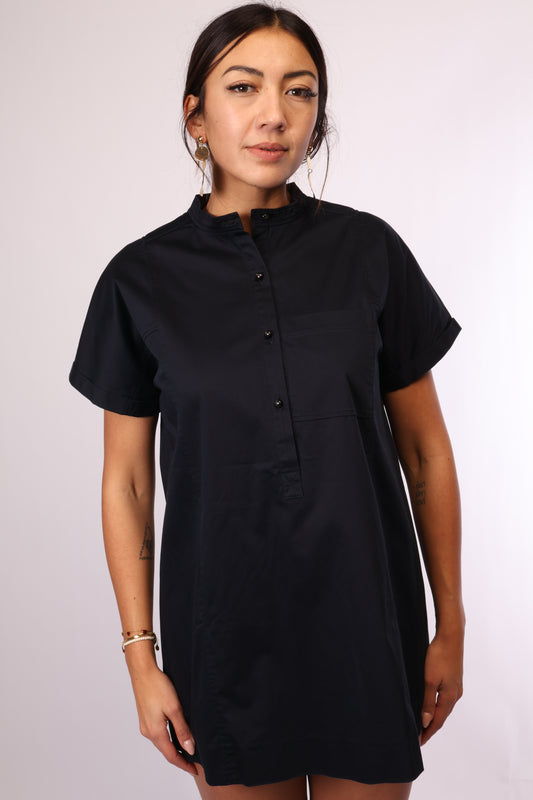 Preloved Longbluse von A.P.C. – Größe 38 (M) | Dunkelblau | 98% Cotton, 2% Elastan