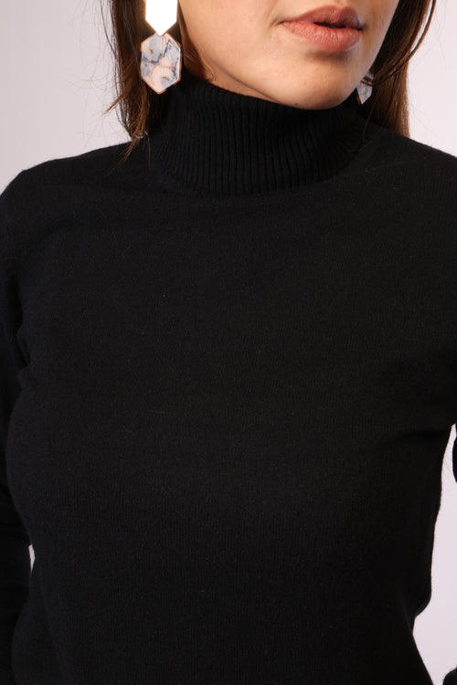 Preloved Rollkragenpullover aus 100% Kaschmir in Schwarz – Größe S