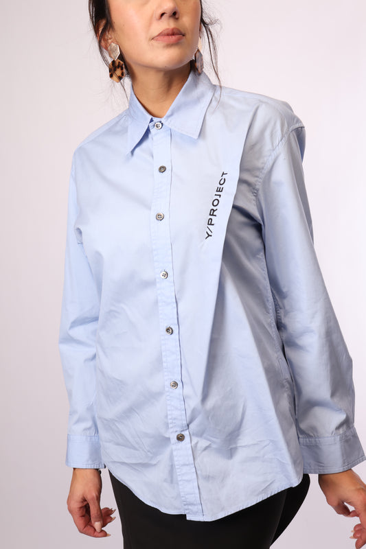 Preloved Y/Project Langarm-Bluse Unisex mit Labelprint – Größe S