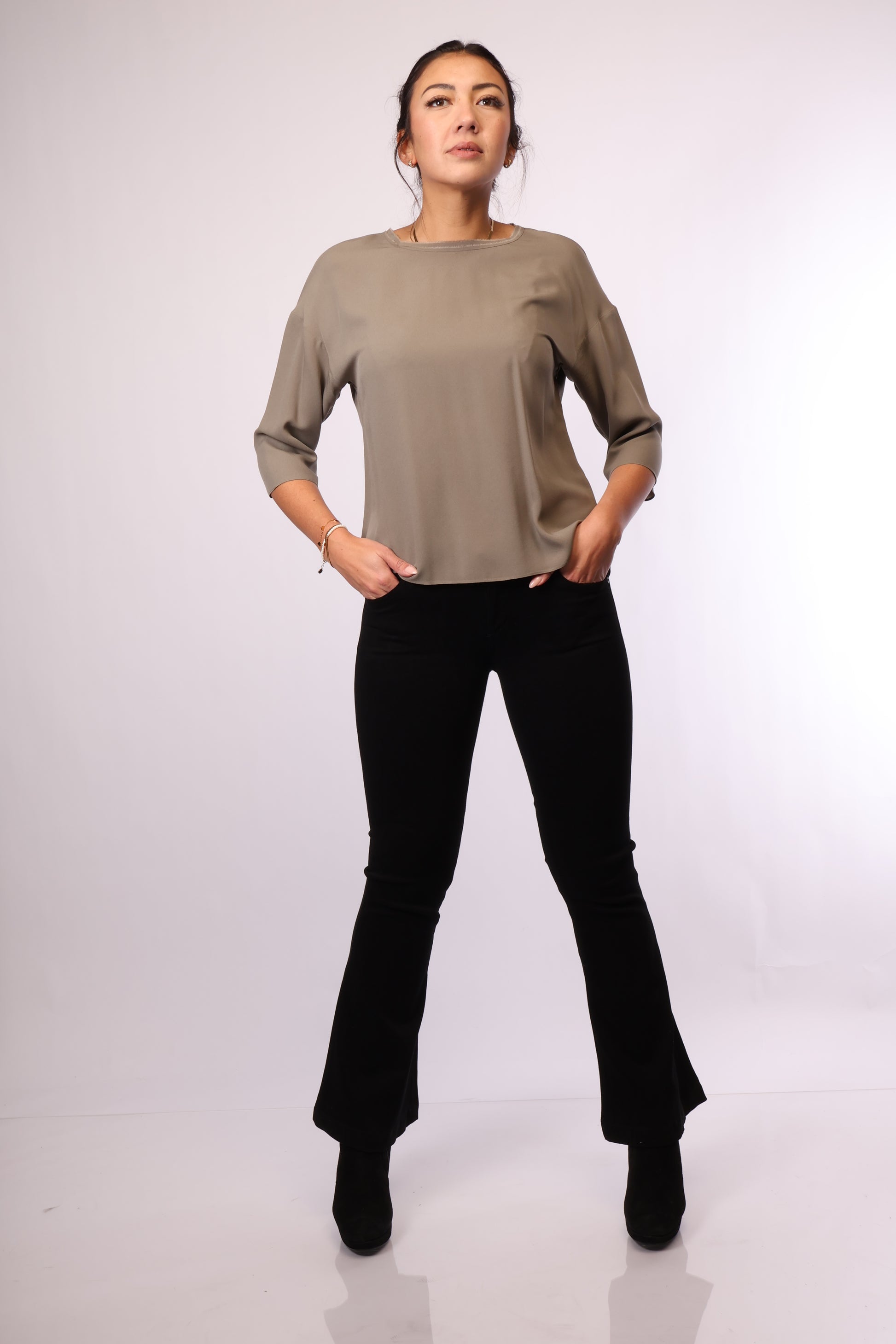 Secondhand Bluse von Iris von Arnim in Dunkelgrün – Größe 36