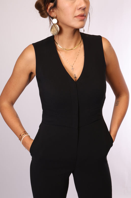 Secondhand Jumpsuit von REISS in Schwarz – Größe 38