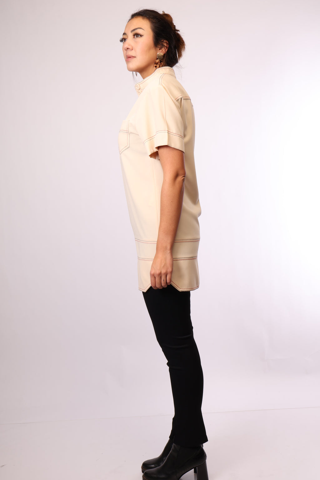 Secondhand Longbluse von See By Chloé in Macadamia Brown – Größe 38