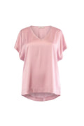 Labelstorys Dante6 rosa V-Ausschnitt Bluse aus 100% recyceltem Polyester, Gr. S