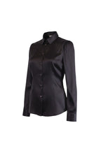 Labelstorys Dolce & Gabbana schwarze glänzende Seidenbluse mit Stretchanteil, Größe S