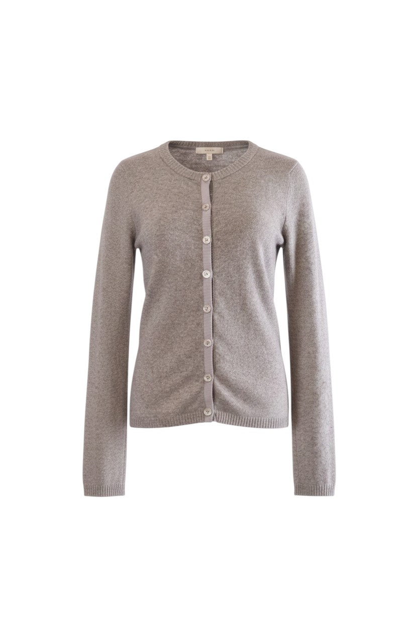 Labelstorys Strickjacke aus grauem Kaschmir mit Knopfleiste, Größe S