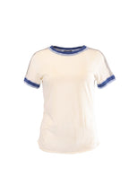We the Free T-Shirt von Labelstorys, cremefarbenes Baumwollshirt mit blauen und grauen Akzenten, casual und bequem.