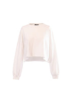 Labelstorys weißes Cropped Shirt mit "AMAZING" Aufdruck auf dem Rücken und Ärmeln