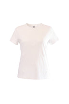 Weißes KARSSEN T-Shirt von Labelstorys mit Herz-Design, kurze Ärmel, leichtes Baumwollmaterial, casual Look, XS-Größe