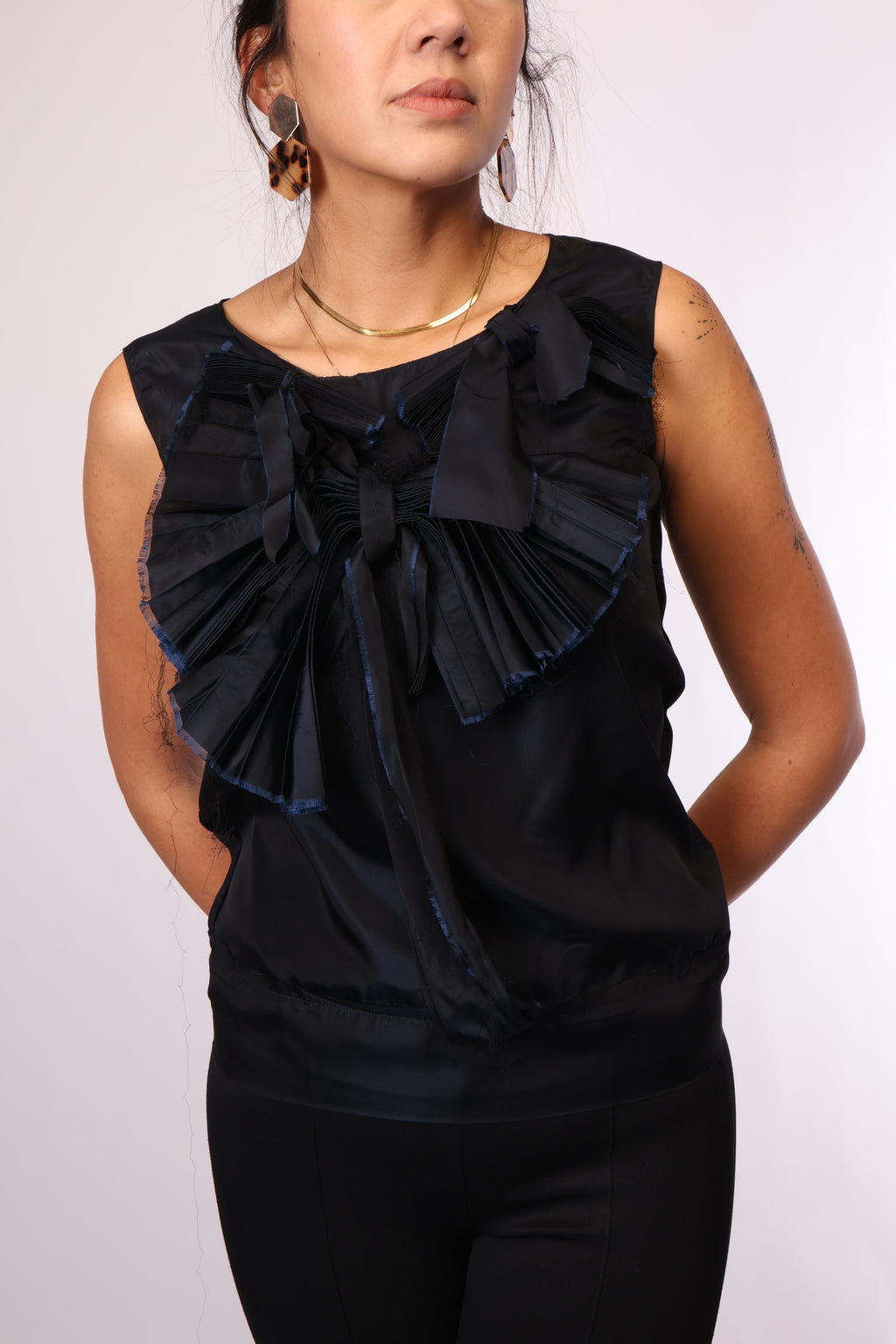 &nbsp;Secondhand Bluse von MARNI in Dunkelblau – Größe 38