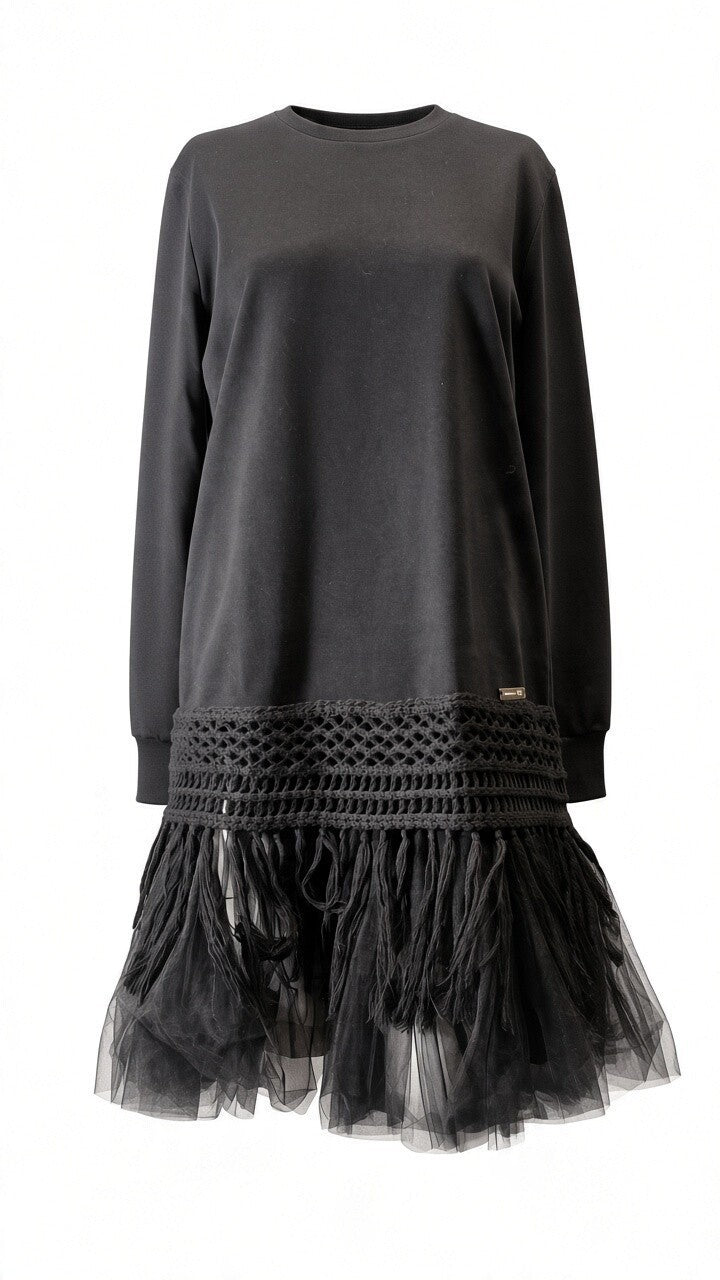 Twinset Pulloverkleid Schwarz · Gr. M