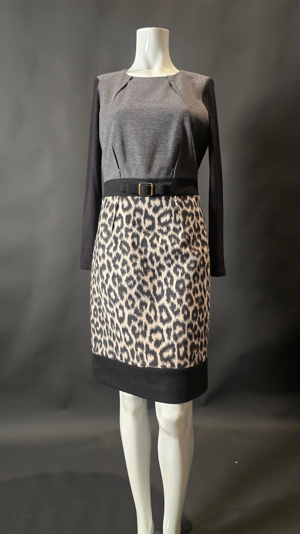 Paule KA Kleid Schwarz Grau Gemustert · Gr. L