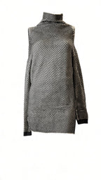 Pinko Longshirt Schwarz-Weiß gemustert · Gr. M