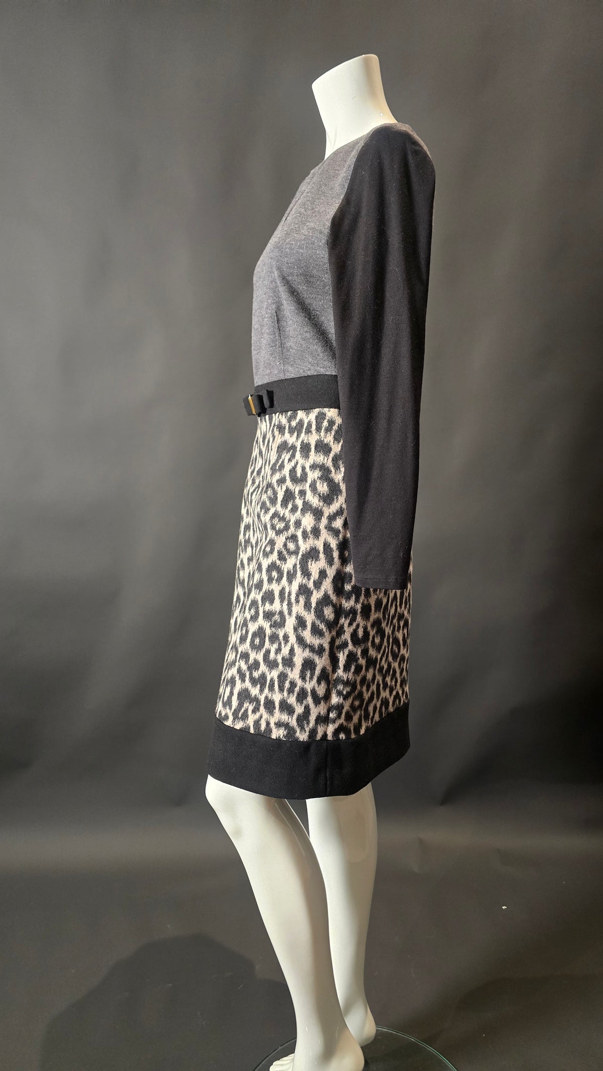 Paule KA Kleid Schwarz Grau Gemustert · Gr. L