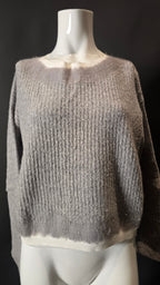 Grauer Luisa Cerano Pullover in Größe S, weiche Strickware, mit bequemem Schnitt und eleganter Optik.