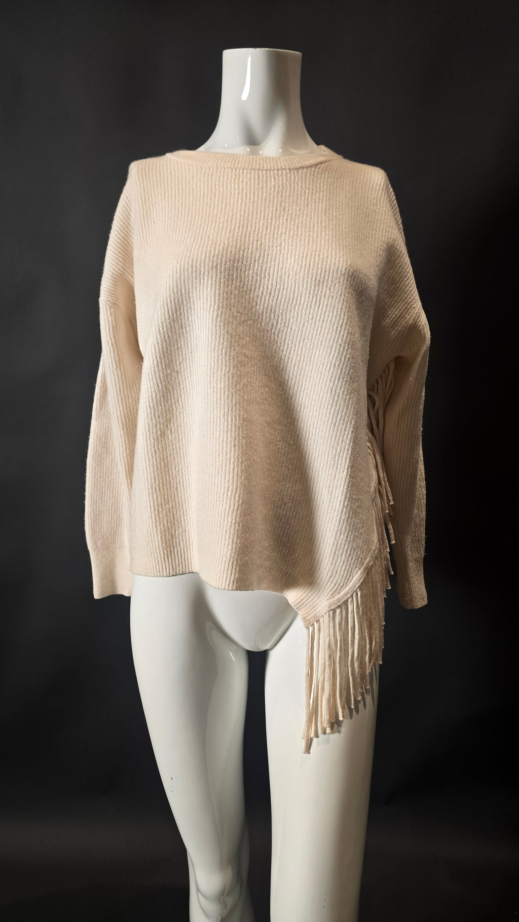 Creamweißer Wollpullover für Damen von Labelstorys, Größe 38, mit einem schicken Hollywood-Design.