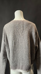 Grauer Luisa Cerano Pullover in Größe S, weiche Textur, runder Halsausschnitt, für stilvolle Casual-Outfits.