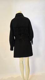Modische Maje Damenjacke von Labelstorys, schwarzes Oberteil mit strukturierter Textur, stilvoll und bequem.